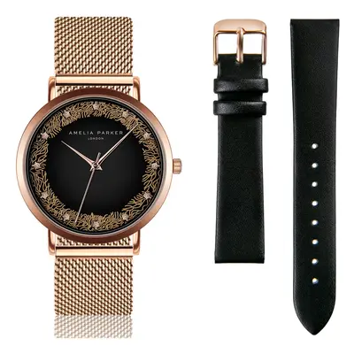 Women's watch and watchband Amelia Parker Coral