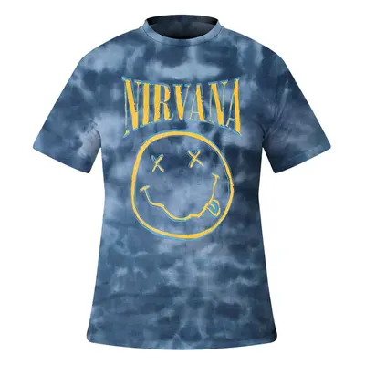 T-shirt Rock Off Nirvana - Smiley Blue Stroke