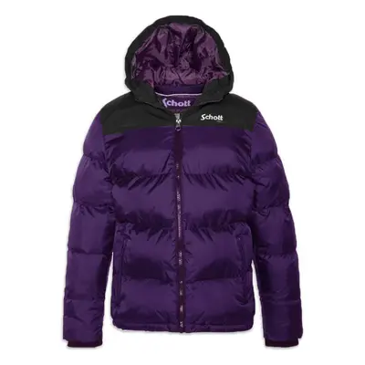 Hooded padded jacket + embroidery Schott