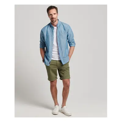 Button-down linen and organic cotton shirt Superdry Studios