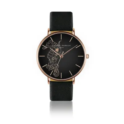 Leather watch woman Amelia Parker Fossil Black