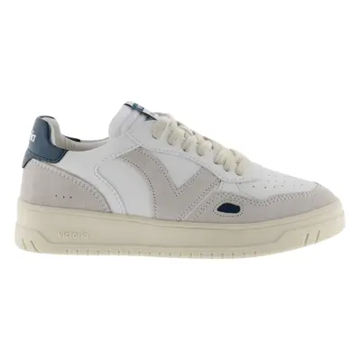 Retro leather-effect and split leather sneakers Victoria Seul