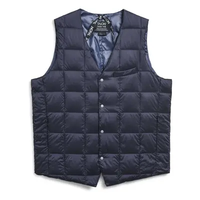 Sleeveless v-neck basic button-Puffer Jacket Taion