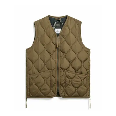 Sleeveless military v-neck zip jacket Taion