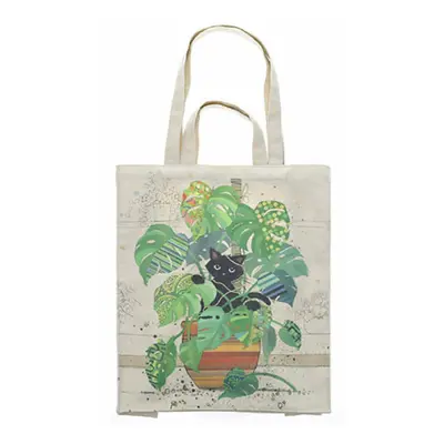 Rectangular canvas tote bag monstera Kiub Bug Art