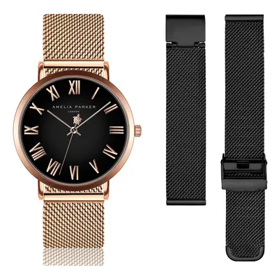 Women's watch and watchband Amelia Parker Grand Noir