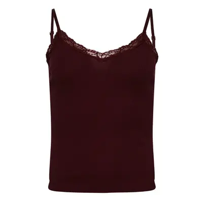 Women's ribbed tank top in organic cotton with lace trim Superdry Essential