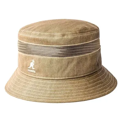 Kangol Distressed Cotton Mesh bucket hat oat