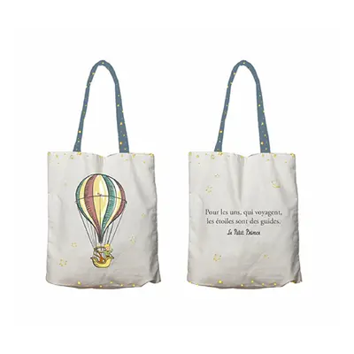 Shopping bag the little Prince Montgolfière coton Kiub PM