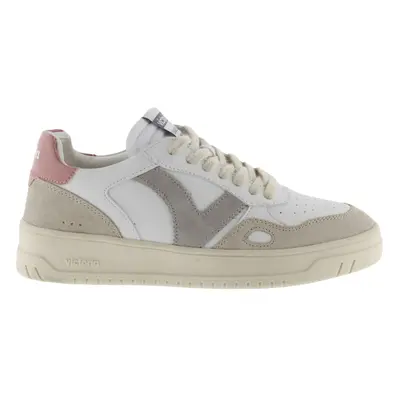 Leather effect and split leather sneakers Victoria Seul