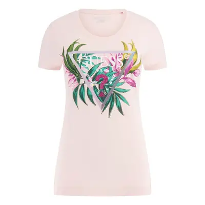 Women's leaf print triangular t-shirt Guess