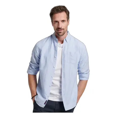 Button-down linen and organic cotton shirt Superdry Studios