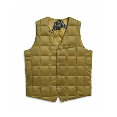 Sleeveless v-neck basic button-Puffer Jacket Taion