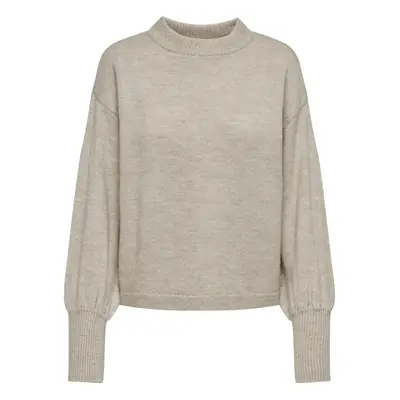 Women's beige balloon sleeve Only Onljada Knit sweater