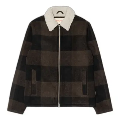 Quilted shirt jacket with check and teddy collar Revolution