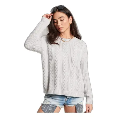 Women's drop-shoulder cable knit sweater Superdry