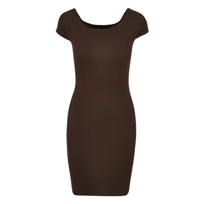 Ribbed dress with bare shoulders for women Urban Classics