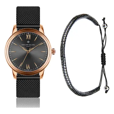 Watch and mesh bracelet Philipp Blanc Geneva