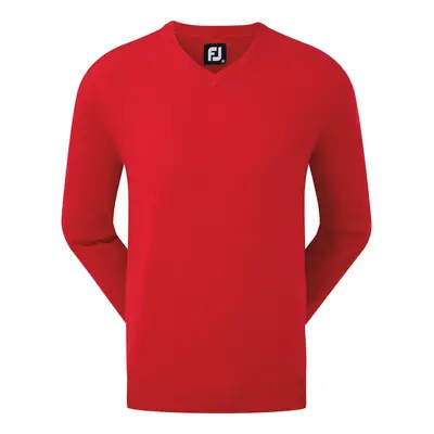 FOOTJOY WOOLBLEND V NECK GOLF PULLOVER 90132 - RED - XL