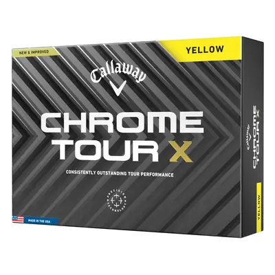 CALLAWAY CHROME TOUR X GOLF BALLS - YELLOW - 1 Dozen