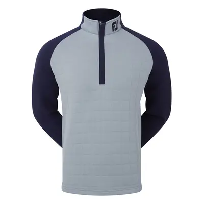 FOOTJOY QUILTED JACQUARD CHILL-OUT XP GOLF PULLOVER 88837 - GREY / NAVY - S