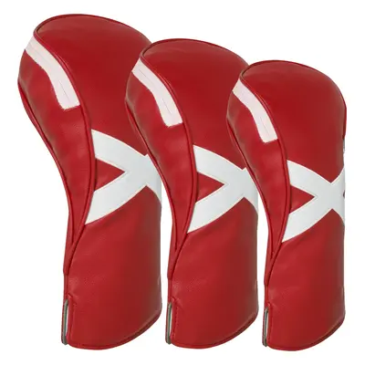 LEGACY CROSSED PU LEATHER HEADCOVERS - RED - Driver Headcover