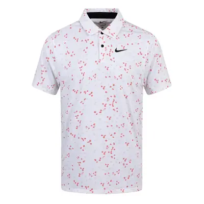 NIKE DRI-FIT TOUR FLORAL GOLF POLO SHIRT - WHITE - XL