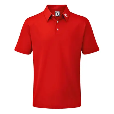 FOOTJOY 2025 STRETCH PIQUE ATHLETIC FIT GOLF POLO SHIRT - Red - 91825 , S