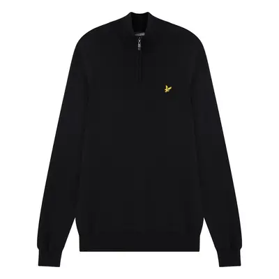 LYLE & SCOTT GOLF CORE 1/4 ZIP MERINO JUMPER - JET BLACK - M