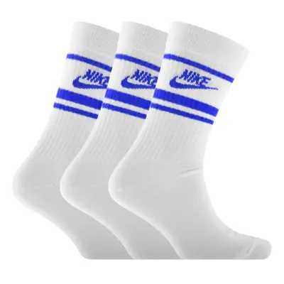 NIKE EVERYDAY ESSENTIAL GOLF CREW SOCKS - 3 PACK / WHITE / BLUE STRIPES