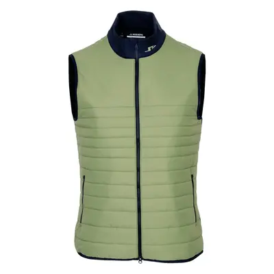 J.LINDEBERG MARTINO QUILT HYBRID VEST - OIL GREEN - M