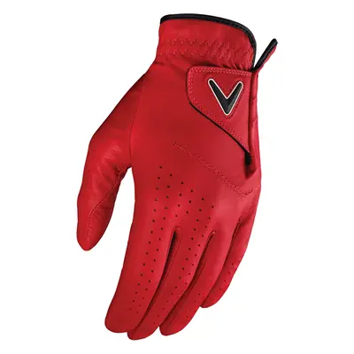 CALLAWAY OPTI-COLOUR LEATHER GOLF GLOVE - RED - LH (FOR RH GOLFER) , L