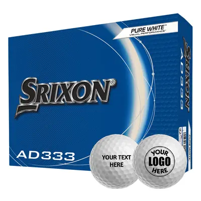 SRIXON AD333 GOLF BALLS PERSONALISED - WHITE