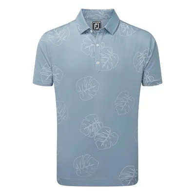 FOOTJOY JUNGLE LEAF PIQUE GOLF POLO SHIRT 88785 - DENIM - L