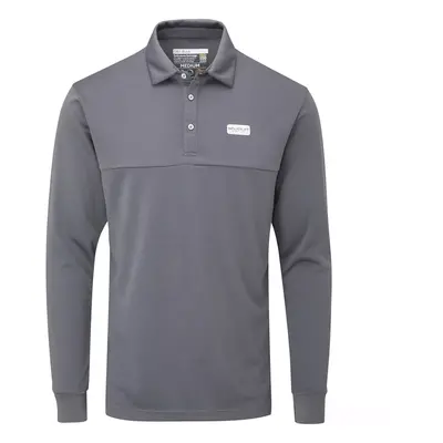 STUBURT SPORT TECH LONG SLEEVE GOLF POLO SHIRT - SLATE GREY - S