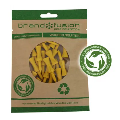 ECO TEES WOODEN GOLF CASTLE TEES - BUMPER PACKS - YELLOW 45mm / 40 Pack