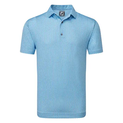 FOOTJOY SCALLOP SHELL GOLF POLO SHIRT 81578 - BLUE SKY / WHITE - S