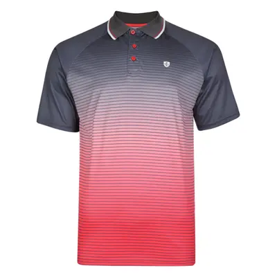 ISLAND GREEN SUBLIMATION STRIPE GOLF POLO SHIRT - CHARCOAL / RED - 2XL