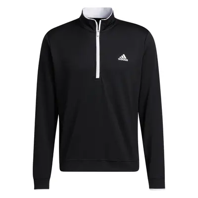 ADIDAS PRIMEGREEN 1/4 ZIP GOLF PULLOVER - BLACK / WHITE - S