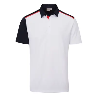 PING MACK POLO SHIRT - WHITE / NAVY - S