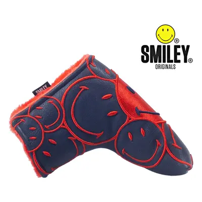 SMILEY ORIGINAL STACKED BLADE PUTTER HEADCOVER - NAVY / RED