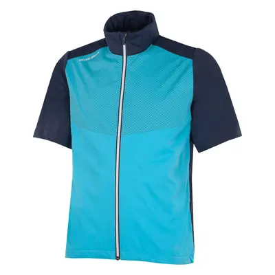 GALVIN GREEN LIVINGSTON INTERFACE-1 SHORT SLEEVE GOLF JACKET - AQUA / NAVY - M