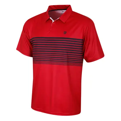 ISLAND GREEN SPEED STRIPE GOLF POLO SHIRT - RED / BLACK - S