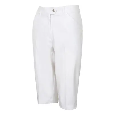 ISLAND GREEN LADIES STRETCH BERMUDA GOLF SHORTS - WHITE - 8