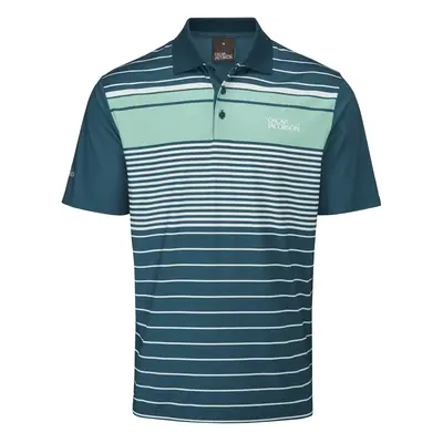 OSCAR JACOBSON CROFT GOLF POLO SHIRT - AQUA / WHITE - M