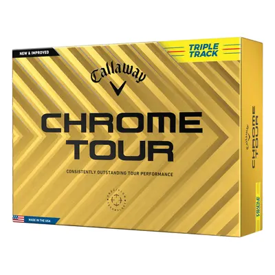 CALLAWAY CHROME TOUR TRIPLE TRACK GOLF BALLS - YELLOW - 1 Dozen