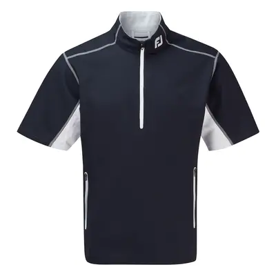 FOOTJOY 1/2 ZIP SHORT SLEEVE WIND SHIRT 84498 - NAVY / WHITE - S