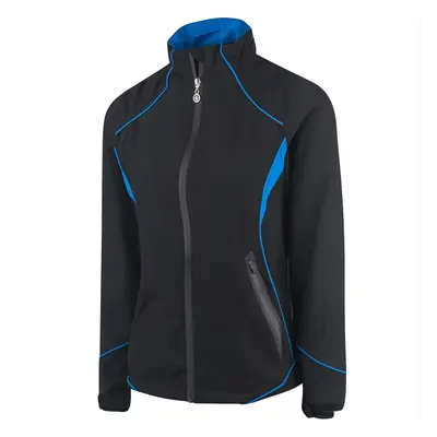 ISLAND GREEN LADIES STRETCH WATERPROOF JACKET - BLACK / TURQUOISE - 10