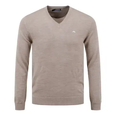 J.LINDEBERG LYMANN TOUR MERINO V-NECK GOLF SWEATER - TIGER BROWN - M