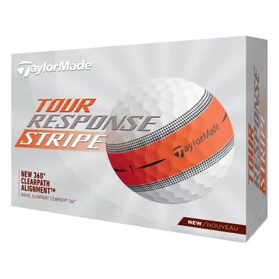 TAYLORMADE TOUR RESPONSE STRIPE GOLF BALLS - ORANGE - 1 Dozen